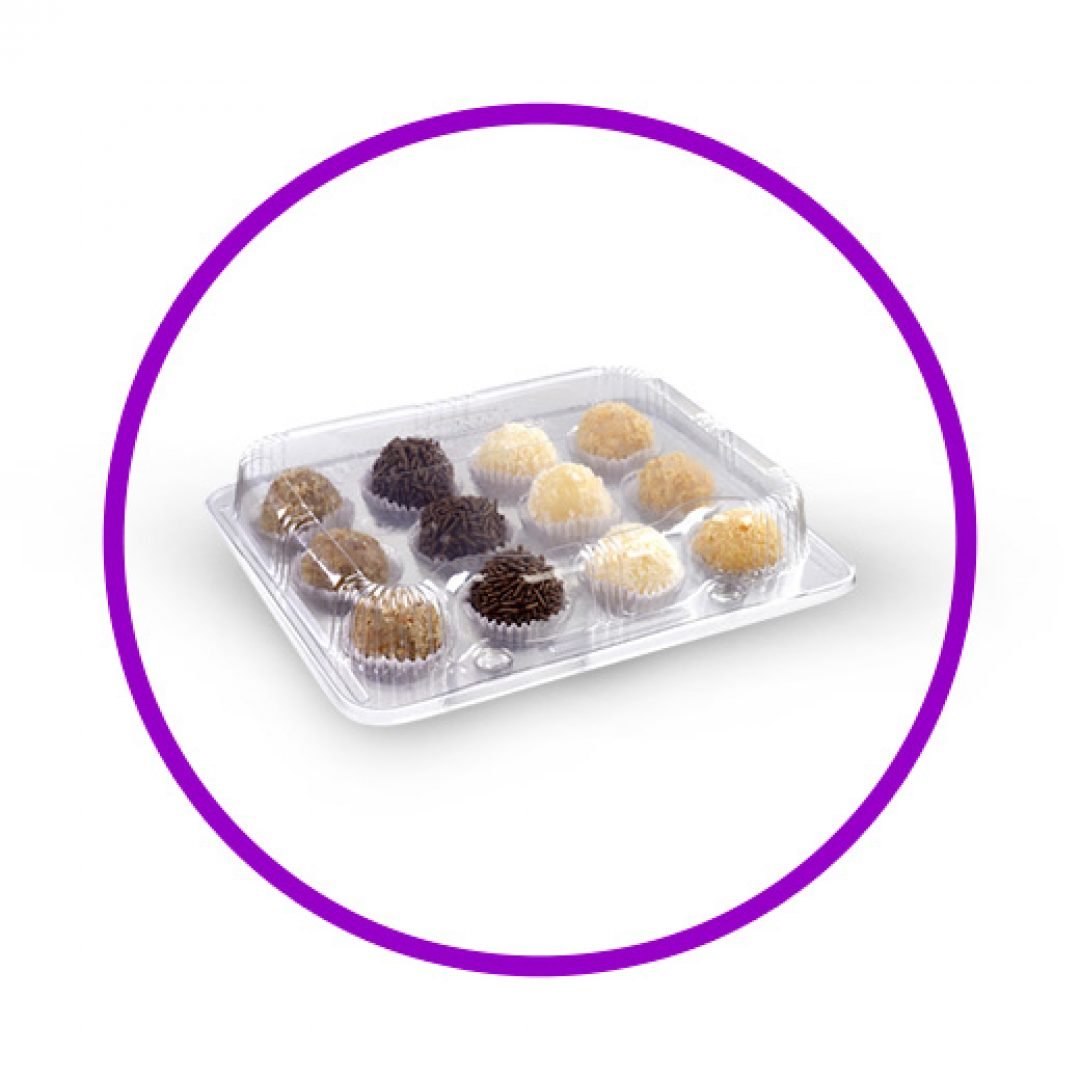 Termoformados doces com divisão PET