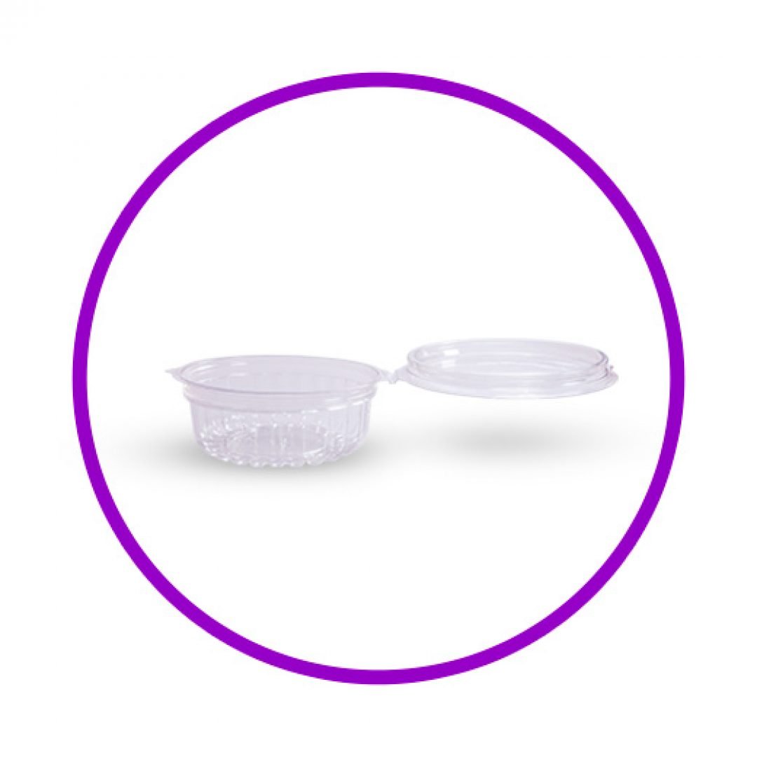 Termoformados redondos tampa articulada PET